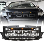 Front Grille for 2012 2013 2014 Ford Edge Raptor Style Grill W/ LED Lights & Letters