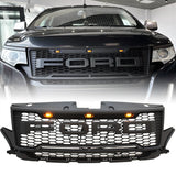 Front Grille for 2012 2013 2014 Ford Edge Raptor Style Grill W/ LED Lights & Letters