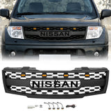 Front Black Grille for 2009-2016 Nissan Frontier Grill with Letters and Lights