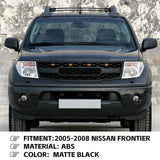 Front Black Grille for 2009-2016 Nissan Frontier Grill with Letters and Lights