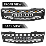 Front Black Grille for 2009-2016 Nissan Frontier Grill with Letters and Lights