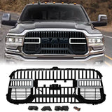 Front Bumper Grille for 2020-2024 Ram 2500/3500 Grill, with C-Shape Lights and Letters(No Bracket Frame), Matte Black
