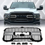 Front Bumper Grille for 2020-2024 Ram 2500/3500 Grill, with C-Shape Lights and Letters(No Bracket Frame), Matte Black