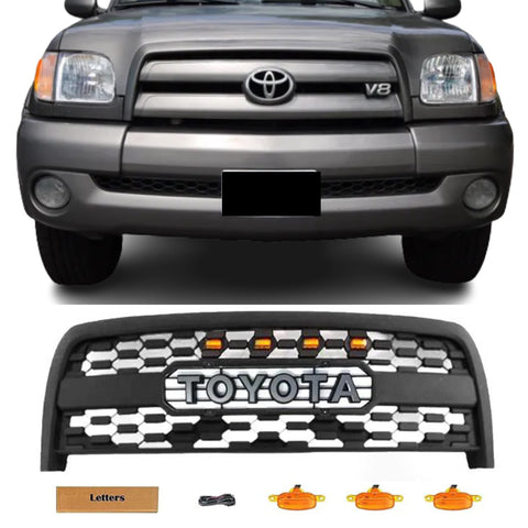 Grille For 2003 2004 2005 2006 Toyota Tundra Front TRD Pro Grill Matte Black With Emblem