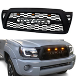 CNCT Front Grille For 2005-2011 Tacoma Front TRD PRO Grill W/ Letters Led Lights Matte Black