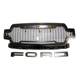 2018 2019 2020 Ford F150 Grill Honeycomb Raptor Style Grille with Letters & LED Lights