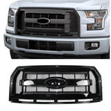 2015 2016 2017 Ford F150 Front Bumper Grille Grill Glossy Black