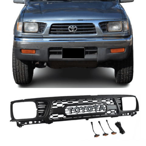 1995 1996 1997 Toyota Tacoma TRD PRO Style Front Grill Grille W/ Emblem and LED Lights