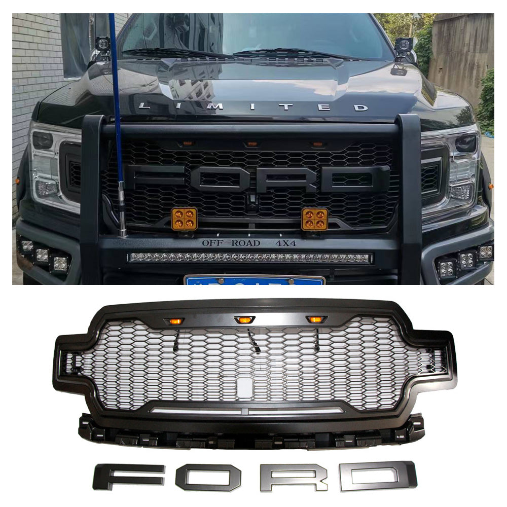 2018 2019 2020 Ford F150 Grill Honeycomb Raptor Style Grille with Lett ...