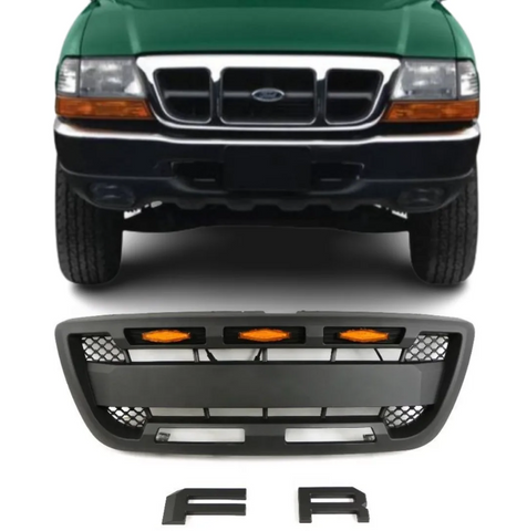 1998 1999 2000 Ford Ranger Raptor Style Grille With Emblem and Lights