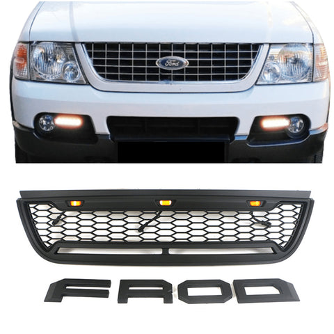 2002 2003 2004 2005 Ford Explorer Front Bumper Grill Raptor Grille With Letters & LEDs
