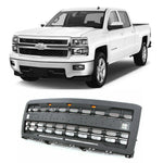 CNCT Front Grille For 2014-2015 Chevrolet Silverado 1500 Black Bumper Grill With Letters