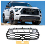 Front Grille for 2022 Toyota Sequoia TRD Pro Style Grill with Emblem & LED Lights