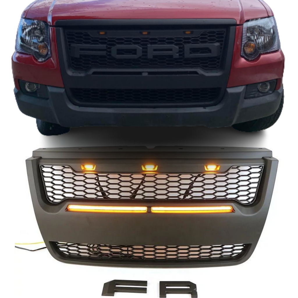Grille For 2006-2010 Raptor Style Ford Explorer /Sport Trac Models Gri ...