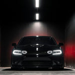 Grille For 2015-2022 Dodge Charger SRT Scat Pack Upper Grill With 2 LED Smoked Lights