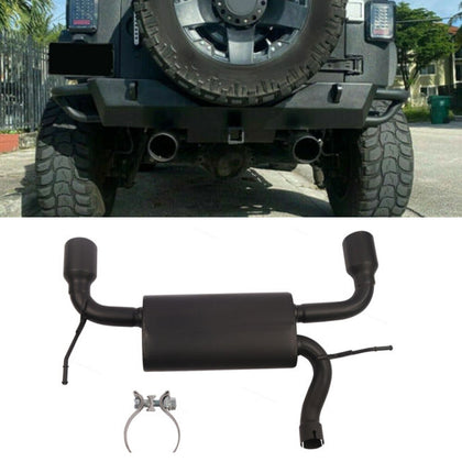 CNCT For 2007-2017 Jeep Wrangler JK 2/4DR Flat Black Dual AxleBack Exhaust Muffler System