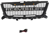 Grille For Chevrolet Chevy Colorado 2016 2017 2018 2019 2020 with Letters and Amber Lights Black Racing Grille