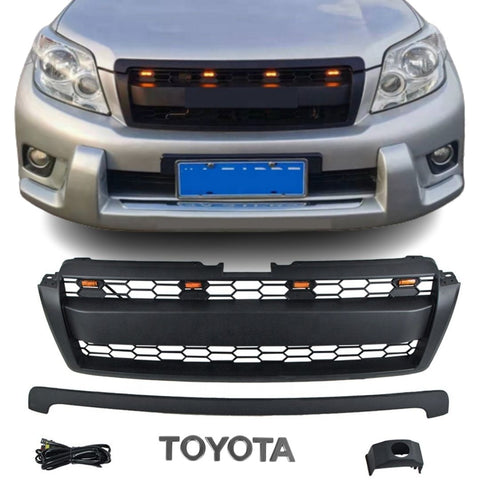 Grille for 2010-2014 Toyota Land Cruiser Prado Grill With Emblem and LED Lights