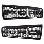 Raptor Style Grille For 1992-1996 Ford F150 w/Letters & Lights Black