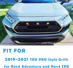 Front Grille for 2019-2021 Toyota RAV4 TRD ADVENTRURE W/ Letters & Lights TRD Pro Style