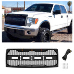 CNCT Front Grille For 2009 2010 2011 2012 2013 2014 Ford F150 Grill Raptor Style Grill With Letters & LEDs