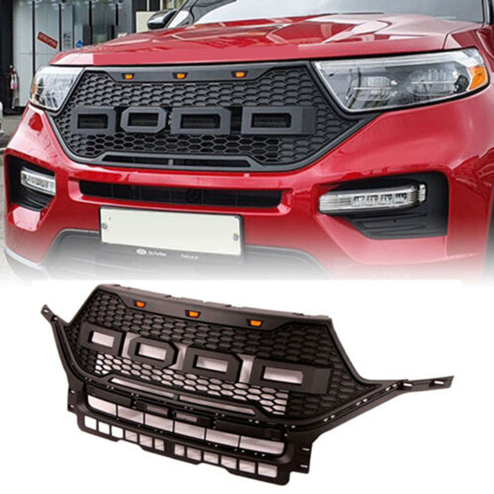 Explore Raptor Grille Grille For 2019-2020 Ford Explorer Front Bumper Grill Raptor Style Bla ...
