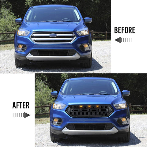 Ft For Ford Escape 2017-2019 Chrome ABS Front Bumper Upper Hood Grlle Ft For Ford Escape 2017-2019 Chrome ABS Front Bumper Upper Hood Grlle