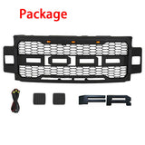 Front Grille for 2017-2019 Ford F250/F350 Super Duty Raptor Style Grill w/ 3 Lights