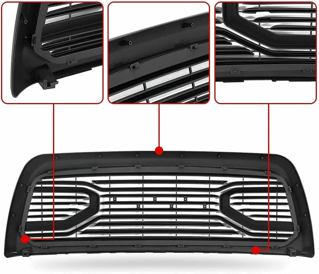 Honeycomb Front Upper Grille w/ Letters Fit For 2013-2018 Dodge Ram 1500 Honeycomb Front Upper Grille w/ Letters Fit For 2013-2018 Dodge Ram 1500